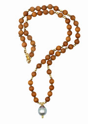 Short Prana Necklace with 1 Pearl