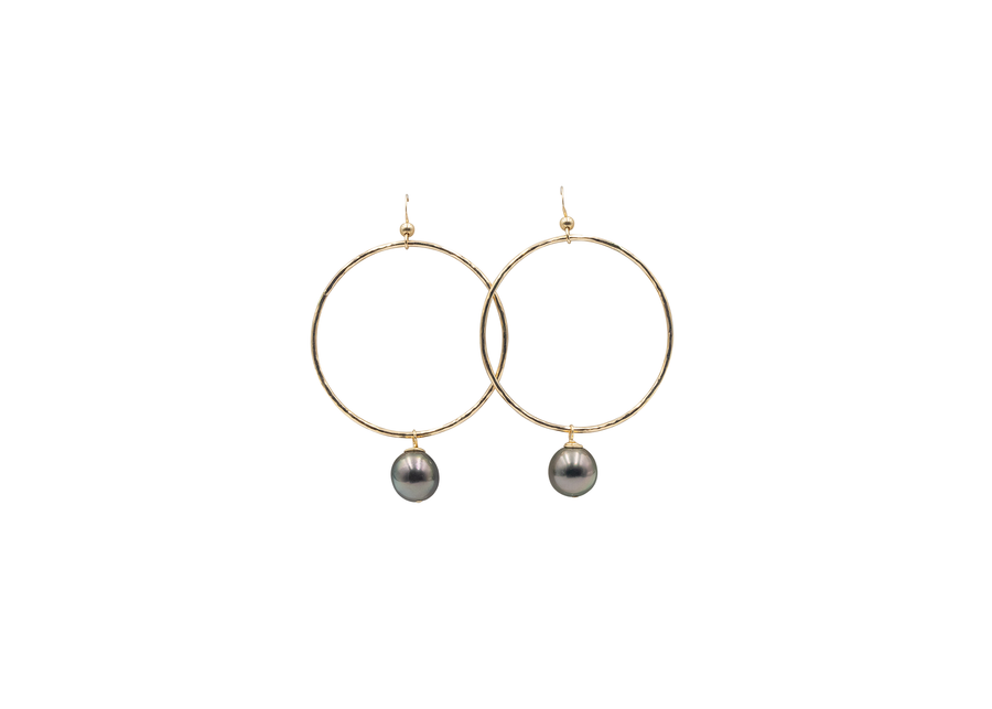 Tahitian Pearl Statement Hoops